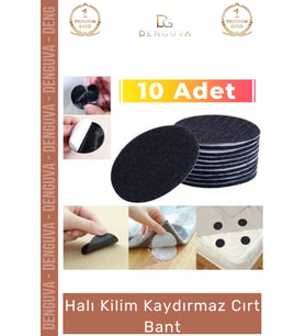 #CırtBant Halı Kaydırmaz Ped Yıkanabilir Tekrar Kullanılabilir Güçlü Sabitleyici 5 cm 10 Adet Cırt B