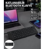 Katlanabilir Bluetooth Klye 3 Cihaz Bağlantılı Kablosuz Taşınabilir Klye