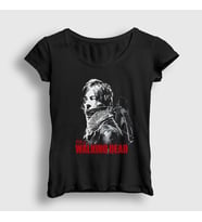 Presmono Kadın Siyah Daryl Dixon V2 The Walking Dead T-Shirt 520783tt