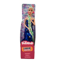DollyLand Manken Bebek Payetli Yıldız Elbise - Mavi