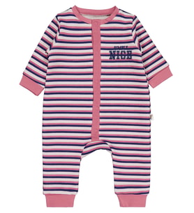 Civil Baby Çizgili ve Nice Nakışlı 6-18 Ay Tulum - Pembe