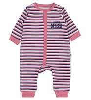 Civil Baby Çizgili ve Nice Nakışlı 6-18 Ay Tulum - Pembe