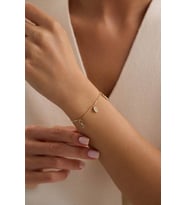 14 Ayar Altın Oval Taşlı Bileklik