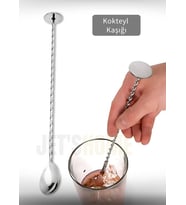 Kokteyl Kaşığı Paslanmaz Barista Kaşığı Pratik Barmen Kaşığı Çelik 30 cm