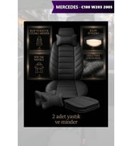 c180 w203 2005 Koltuk ve Kılıf uyumlu Lüks Siyah Minder Yastık 2 Minder 2 Yastık