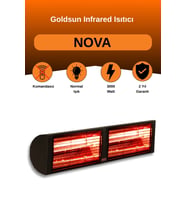 Goldsun Nova 3000 Watt GSN30 Kumandasız Elektrikli İnfrared Isıtıcı-Siyah
