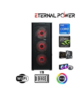 Eternal Power Intel i9 14900K RTX 4080 SUPER Gaming PC  16GB DDR5  1TB NVMe M.2  B760M WiFi  750W M 240mm Sıvı Soğutma
