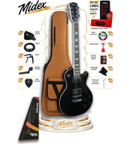 Midex GRX-200BK Profesyonel Les Paul Kasa HH Elektro Gitar Seti Siyah
