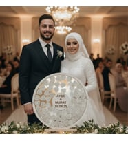 DÜĞÜN-NİŞAN SILVER AYNALI PLEKSİ 50 CM YUVARLAK MİSAFİR-HATIRA ANI DEFTERİ-KUTUSU + ŞÖVALE VE KALEM HEDİYELİ (Silver)