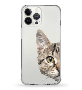 Apple iPhone 13 Pro Uyumlu Darbe Emici Antişok  Kapak Catface Tasarımlı Silikon Şeffaf Kılıf