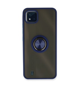 Realme C11 2021 Kılıf Montreal Yüzüklü Silikon Kapak - Lacivert