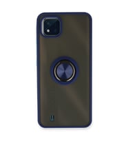 Realme C11 2021 Kılıf Montreal Yüzüklü Silikon Kapak - Lacivert