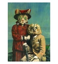 Baykuş Ve Pussy Cat Tablo Ahşap Poster Dekoratif