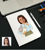 Kişiye Özel Mimar Tasarımlı Karikatürlü Beyaz Defter Kalem Seti 103