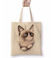 Cat Kedi Bez Çanta Uzun Saplı