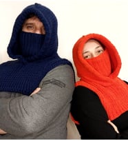 Yünlü Unısex Kış Şapkaları, El Yapımı Yetişkin Balaclava, Handmade Kadın-Erkek Balaklava (Kırmızı)