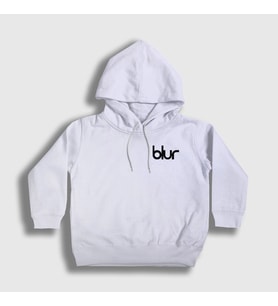 Presmono Unisex Çocuk Beyaz Logo Blur Kapüşonlu Sweatshirt 453739tt (Beyaz)