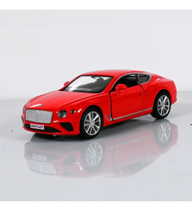 Bentley Continental GT Metal Model Araba Kırmızı - Kişiye Özel Plakalı (1:36 Ölçek)