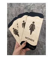Meşe Serisi Kadın Wc Erkek Wc Ve Genel Wc 3'lü Natural Yönlendirme Seti
