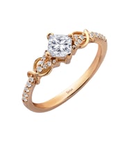 Pırlanta ve Prenses Kesim Beyaz Topaz Eternella Yüzük 0747R0106