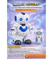 RoboTech Akıllı Dans Eden Işıklı Uzaktan Kumandalı Robot Sesli Müzikli Hareketli (Mavi)