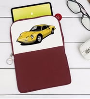 BK Gift Klasik Araç Tasarımlı Taşınabilir Koruyucu Tablet Kılıfı & Organizer Çanta - Bordo-7