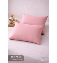 More Home Pamuklu Yastık Kılıfı (2 Adet) 50 x 70 cm Gül Gurusu