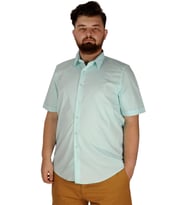 Mode XL Büyük Beden Erkek No Pocket Lycra Poplin 20353 Mint Yeşili