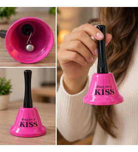 Resepsiyon Zili Masa Zili Ring For A Kiss Pembe El Çanı Dekoratif Zil