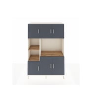 Hyperion Dolap 9 Raflı 6 Kapaklı 132x44x195 Aytaşı-Antrasit/Çam