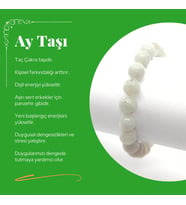 Doğal Taş Ay Taşı Bileklik - 8 mm - Farkındalık - Dişil Enerji - Duygusal Denge