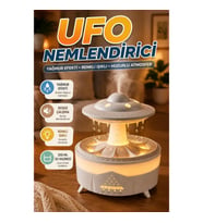 350 ML UFO Tasarımlı Hava Nemlendirici – Yağmur Efektli Renkli Işıklı Difüzör