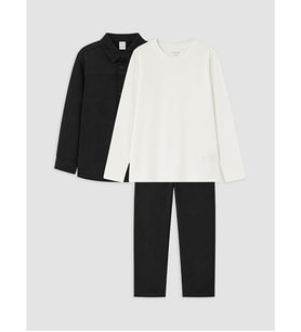 LCW Kids Siyah Erkek Çocuk 3'lü Gabardin Takım