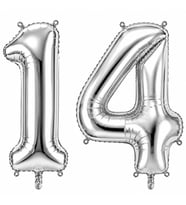 14 Rakam Folyo Balon Gümüş Rengi (36 cm)