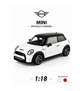 BMW Lisanslı 1/18 Ölçek Mini Cooper S Metal Oyuncak Araba Beyaz - Amortisörlü ve Detaylı İç Tasarım