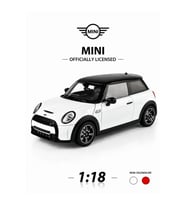 BMW Lisanslı 1/18 Ölçek Mini Cooper S Metal Oyuncak Araba Beyaz - Amortisörlü ve Detaylı İç Tasarım