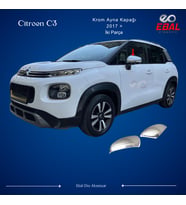 Citroen C3 Krom Ayna Kapağı 2 Parça 2017 > Paslanmaz Çelik