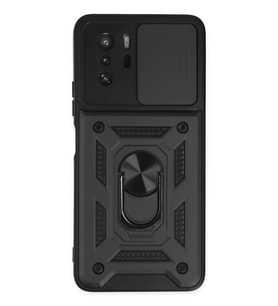 Poco X3 GT Kılıf Pars Lens Yüzüklü Silikon - Siyah