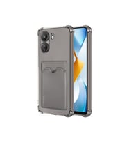Xiaomi Poco C40 Kılıf Kart Bölmeli Şeffaf Silikon Kartlıklın