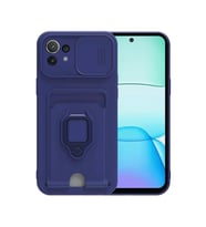 Xiaomi Mi 11 Lite Kılıf Zuma Kartvizitli Yüzüklü Silikon - Lacivert