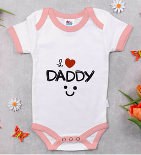 BK Kids I Love Daddy Tasarımlı Pembe Bebek Body Zıbın-1