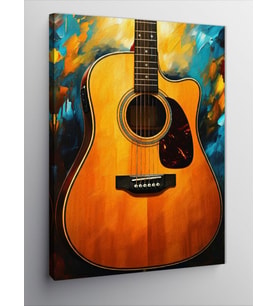 Kanvas Tablo Akustik Gitar