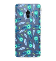 PrintiFy Samsung Galaxy S9 Plus ile Uyumlu Nazar Boncuğu 3  Kamera Korumalı Şeffaf Silikon Kılıf