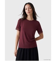 LCW EVERYDAY Mürdüm Modal Karışımlı Soft Touch Kadın Tişört