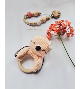Kişiye Özel Amigurumi Yenidoğan Flamingo 2'li Set