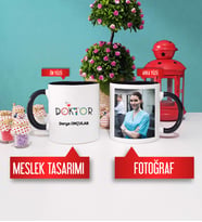 Doktora Hediye Doktor Kupa Bardak Siyah Fotoğraflı