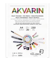 VAN DYCK VD400159 AKVARIN MULTIPURPOSE  ÜSTTEN SPİRALLİ SULU BOYA BLOK A4 230GR 20 YP