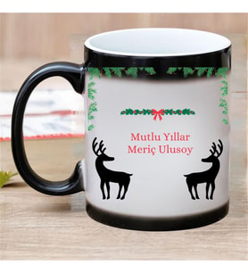 Gifttime Kişiye Özel Mutlu Yıllar Tasarımlı Sihirli Kupa Bardak