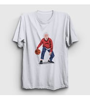 Presmono Unisex Beyaz Basketball Basketbol Albert Einstein T-Shirt 330472tt