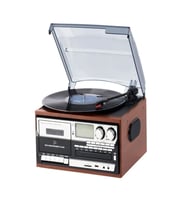 Hepsi Bir Arada elektrikli Vintage Plak Çalar CD Çalar Kaset USB Bluetooth Tf Aux Kumandalı Pikap